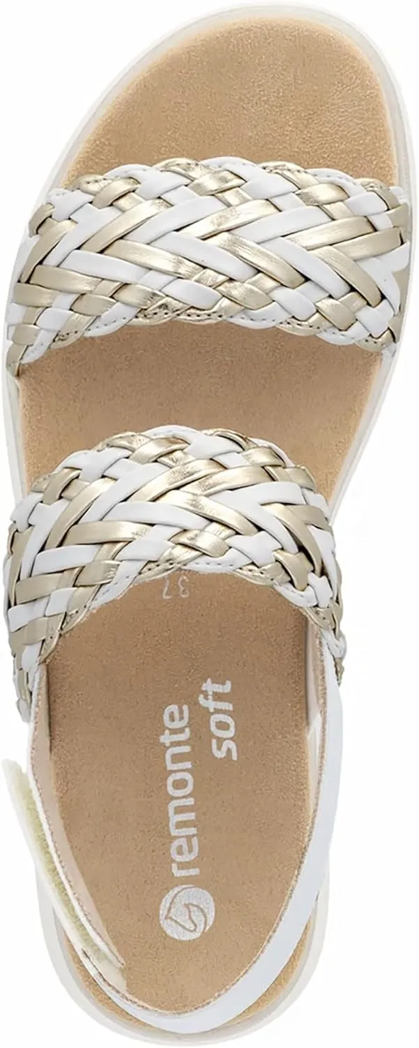 Remonte Women's Strappy Ankle Strap Sandals, White, 38 EU