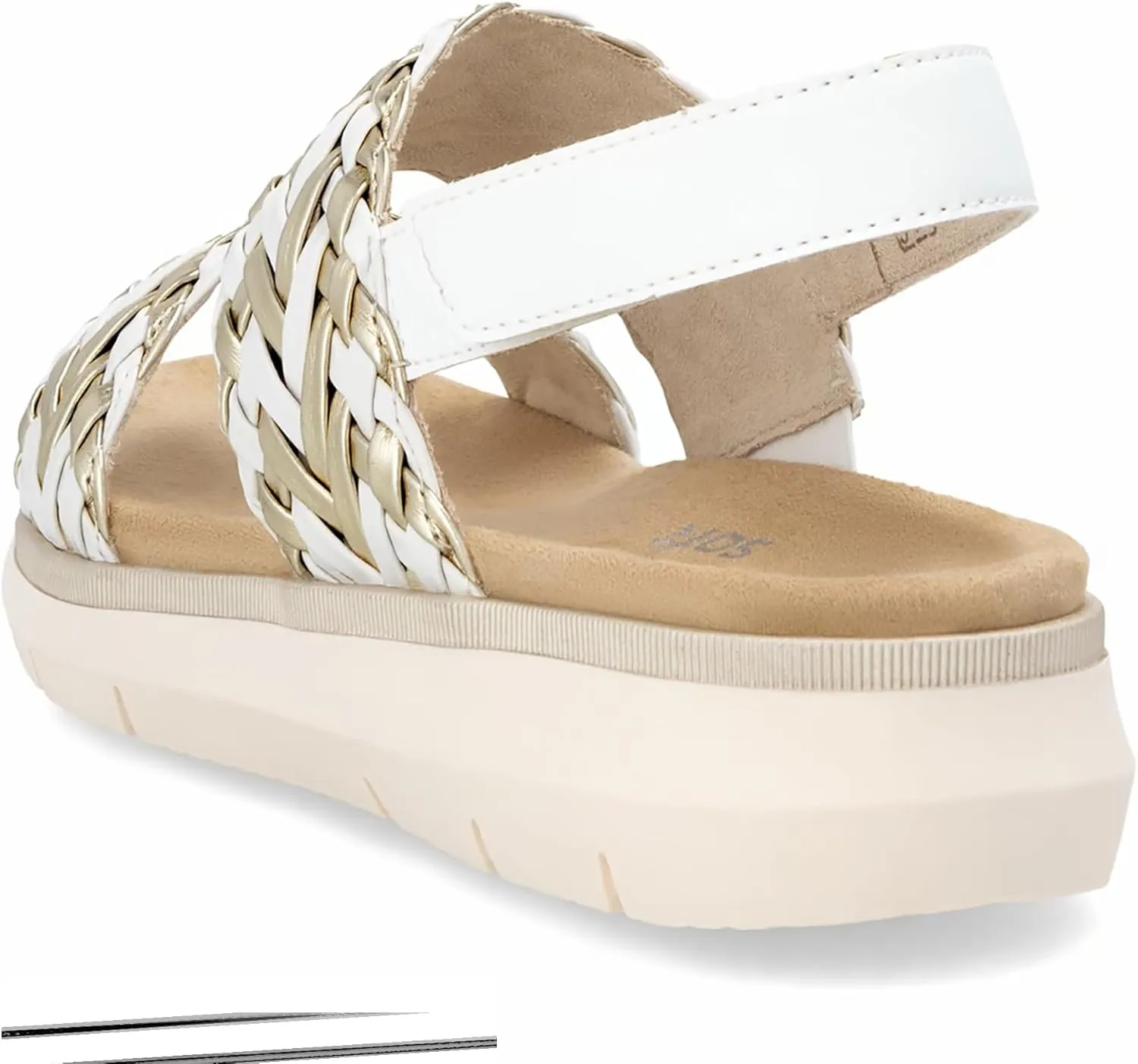 Remonte Women's Strappy Ankle Strap Sandals, White, 38 EU