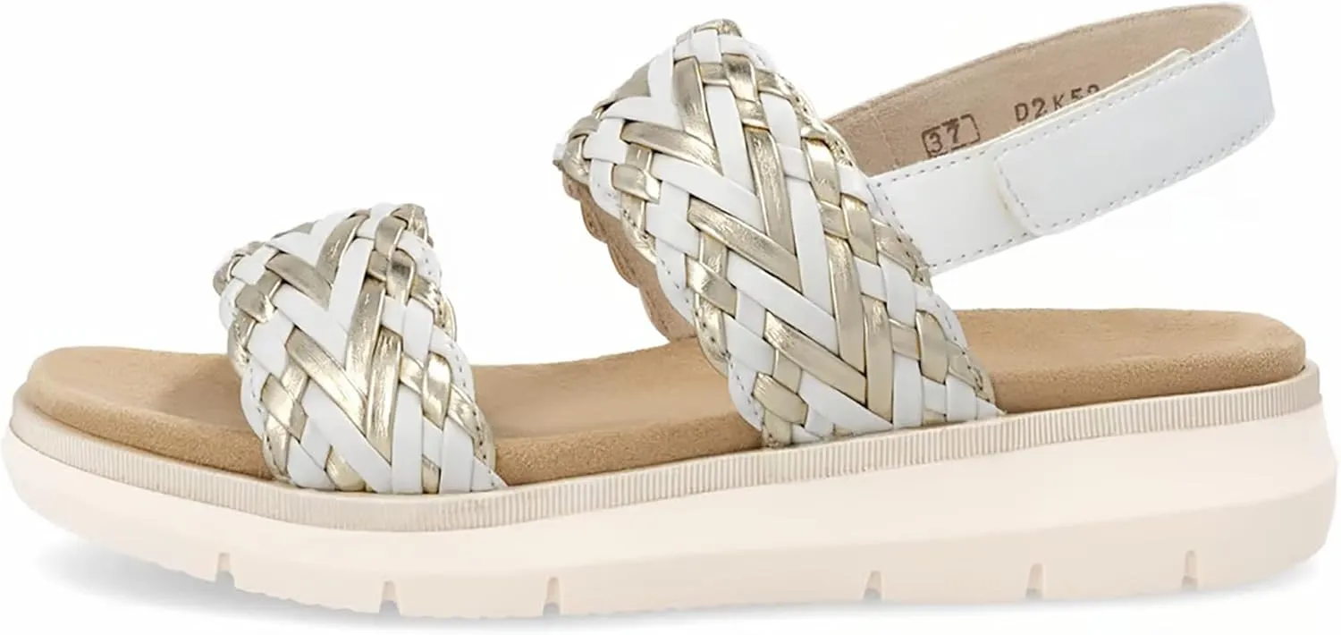 Remonte Women's Strappy Ankle Strap Sandals, White, 38 EU