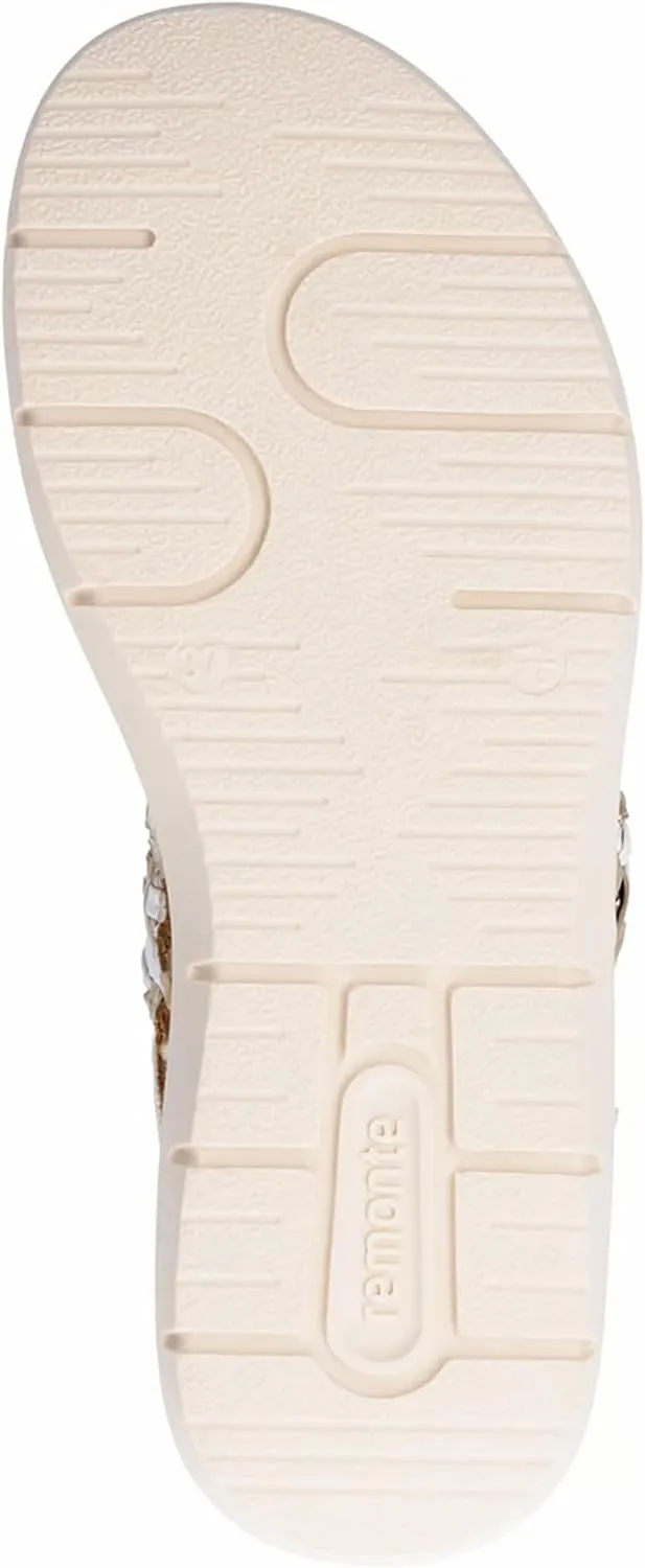 Remonte Women's Strappy Ankle Strap Sandals, White, 38 EU