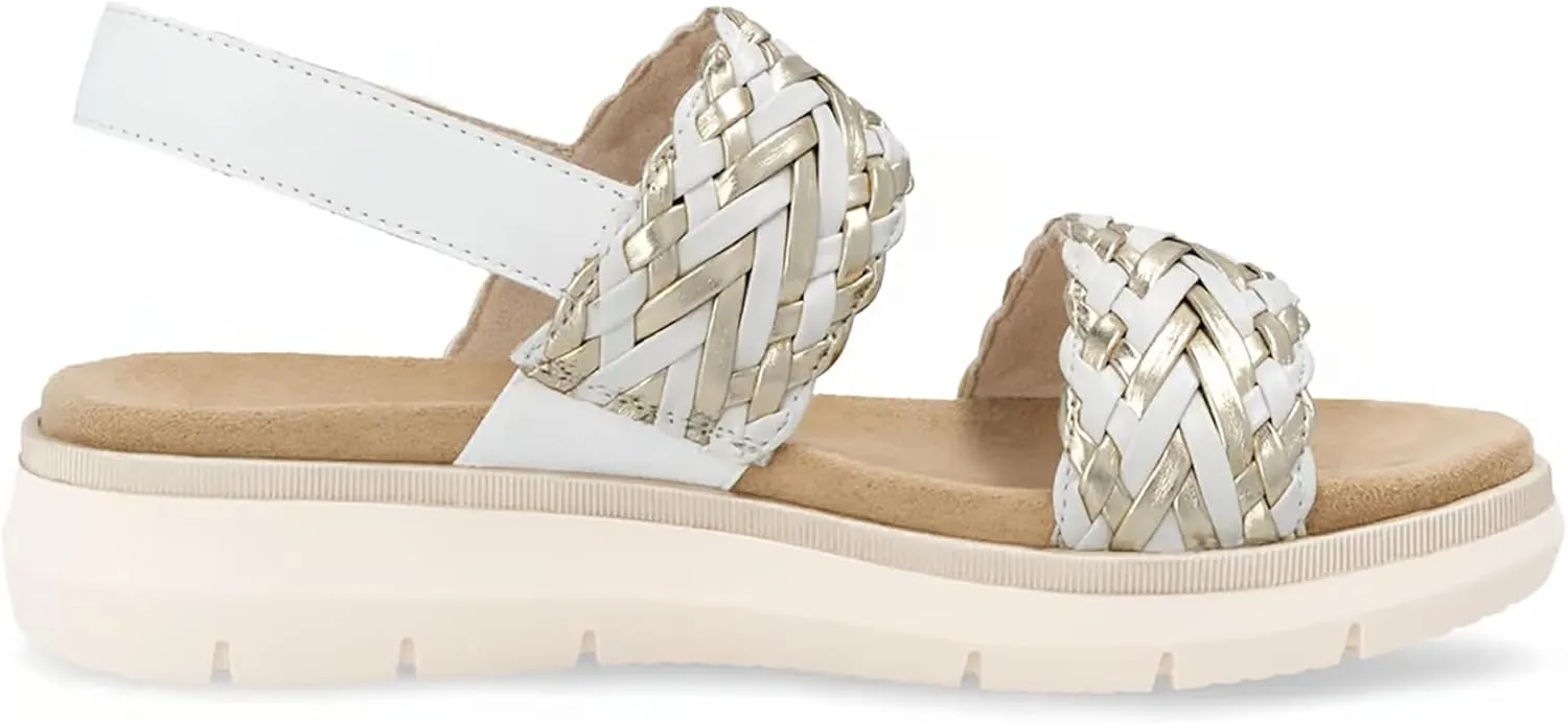Remonte Women's Strappy Ankle Strap Sandals, White, 38 EU