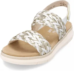 Remonte Women's Strappy Ankle Strap Sandals, White, 39 EU
