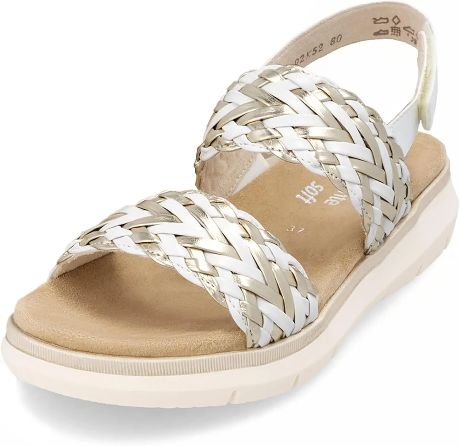 Remonte Women's Strappy Ankle Strap Sandals, White, 39 EU