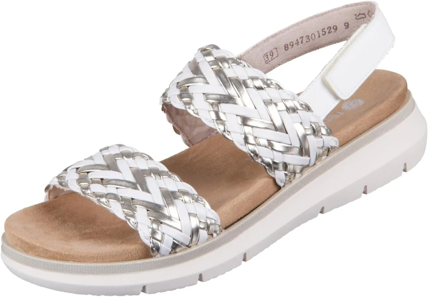 Remonte Women's Strappy Ankle Strap Sandals, White, 43 EU
