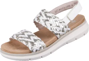 Remonte Women's Strappy Ankle Strap Sandals, White, 43 EU