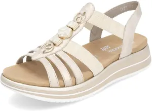 Remonte Women's Strappy Sandals D1J60, Women's Sandals, Loose Insole, Gold 91, 10 Women