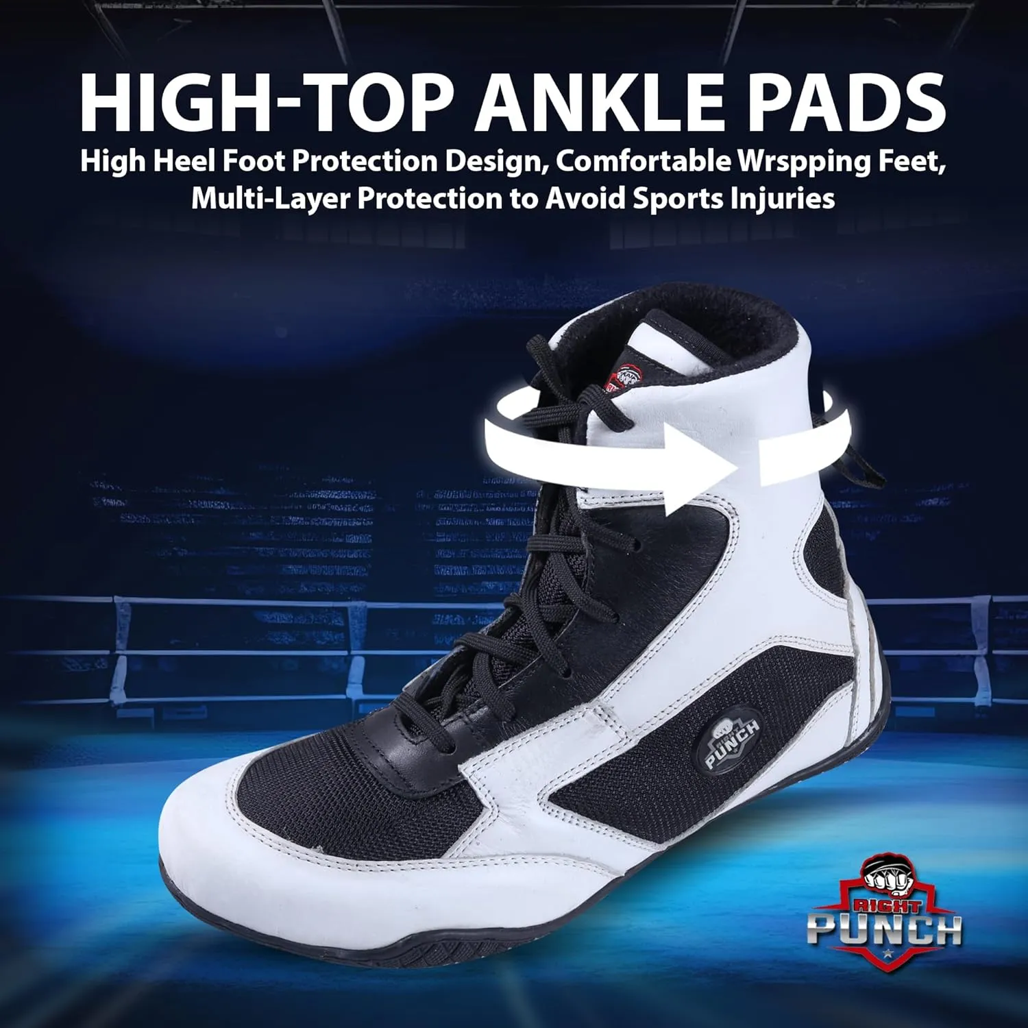 Rightpunch Breathable Boxing Shoes for Men, Women, and Youth | Non-Slip Lightweight Training Boxing Shoes with Rubber Sole