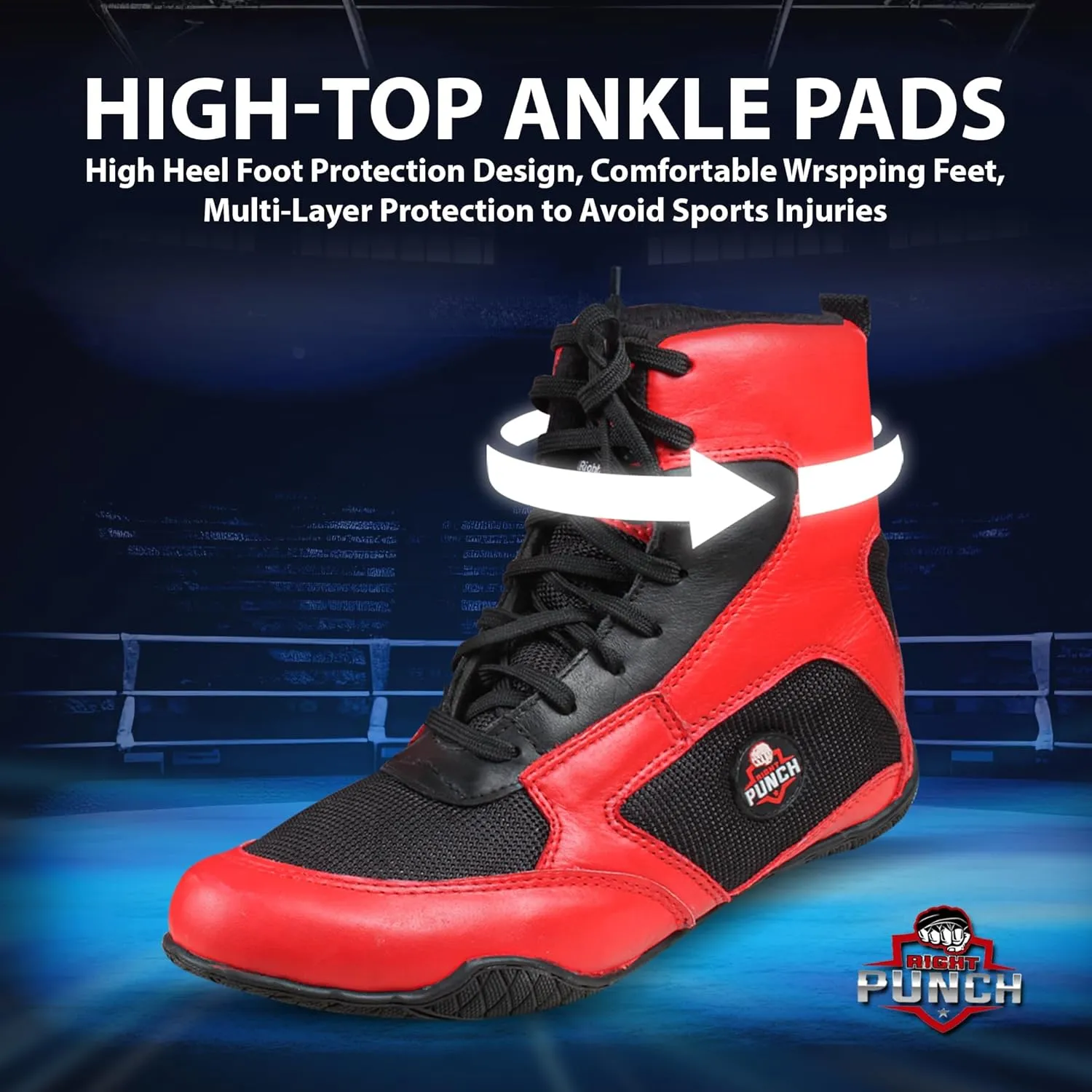 Rightpunch Breathable Boxing Shoes for Men, Women, and Youth | Non-Slip Lightweight Training Boxing Shoes with Rubber Sole