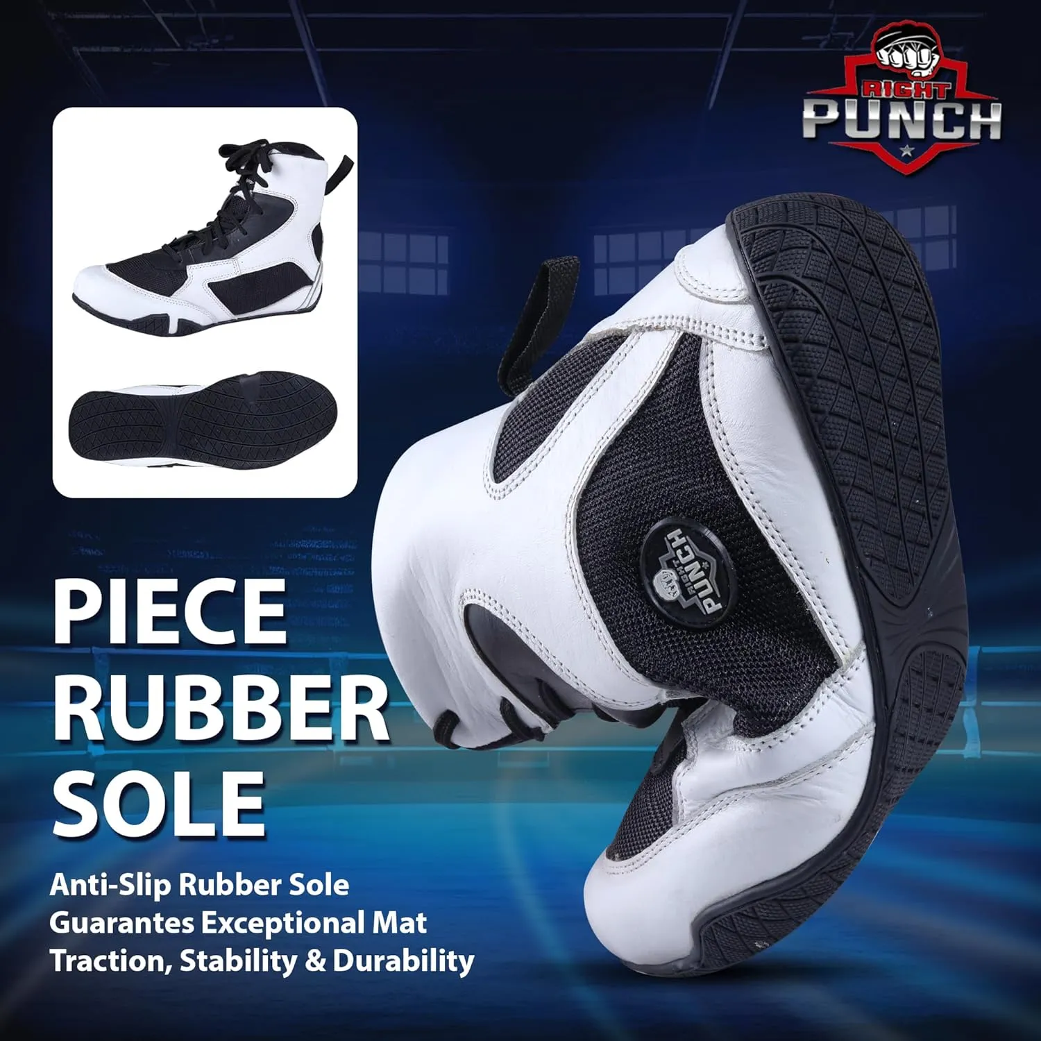 Rightpunch Breathable Boxing Shoes for Men, Women, and Youth | Non-Slip Lightweight Training Boxing Shoes with Rubber Sole