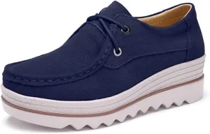 Ruiatoo Womens Slip on Loafers Comfortable Thick Soft Platform Shoes Business Casual Walking Shoes