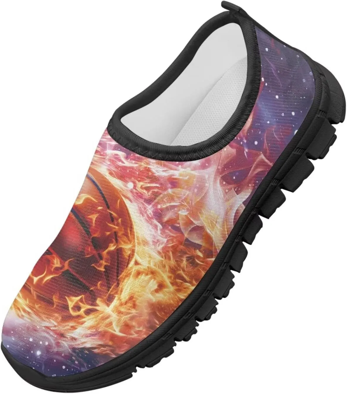 Running Shoes Boys Girls Slip On Sneakers Breathable Mesh Casual Walking Shoes Loafers Non Slip Sports Shoe Black Sole Size 11-15