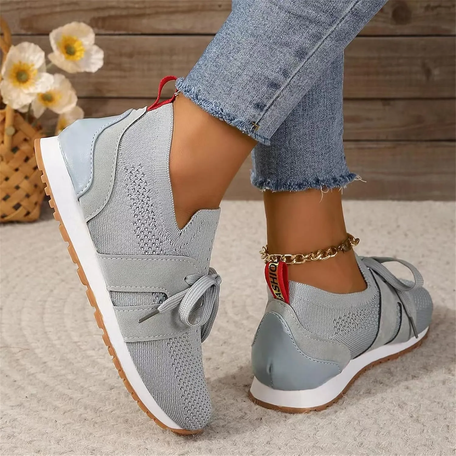 Running Shoes For Women Arch Support Walking Comfort Light Weight Tennis Shoes Slip On Gym Fashion Sneakers