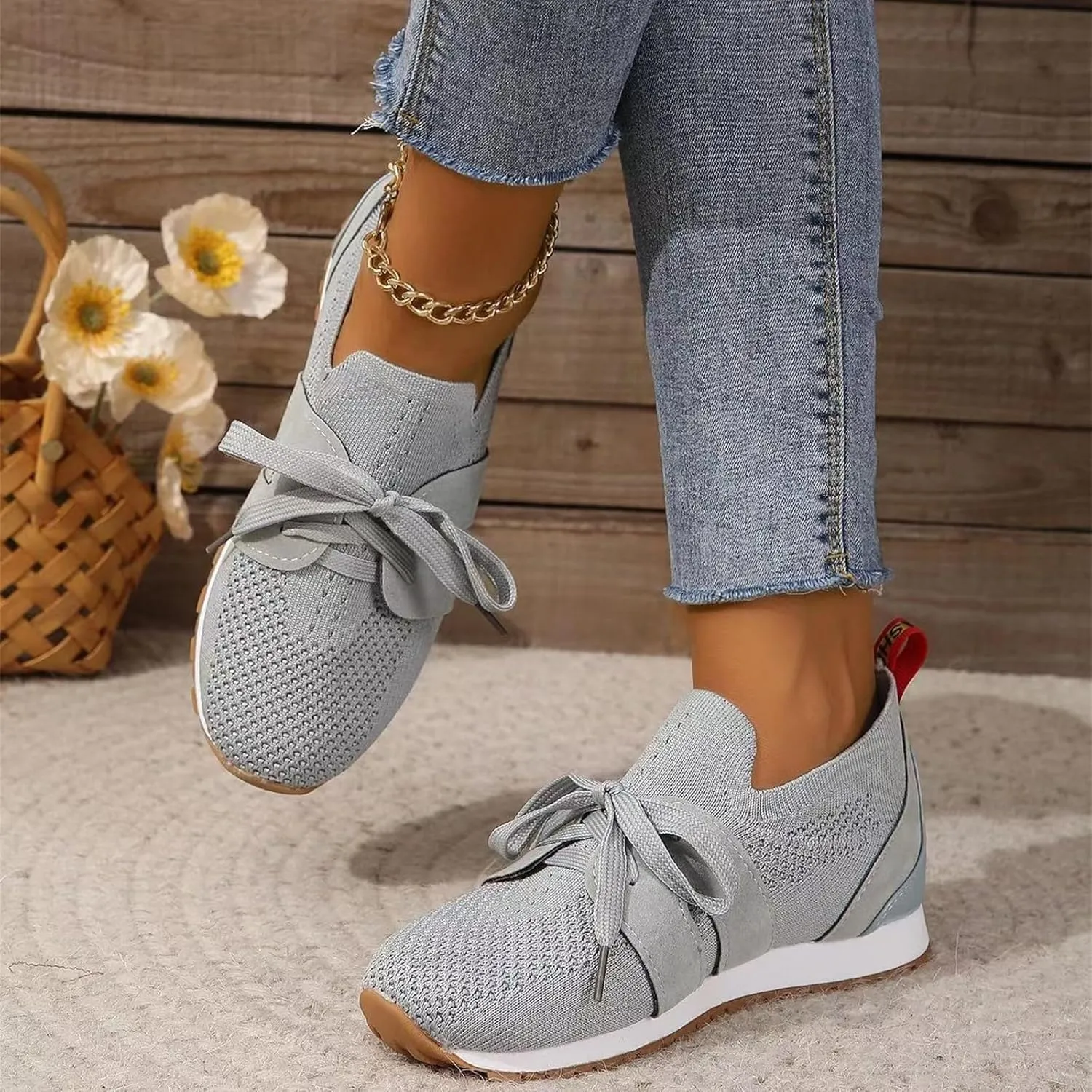 Running Shoes For Women Arch Support Walking Comfort Light Weight Tennis Shoes Slip On Gym Fashion Sneakers