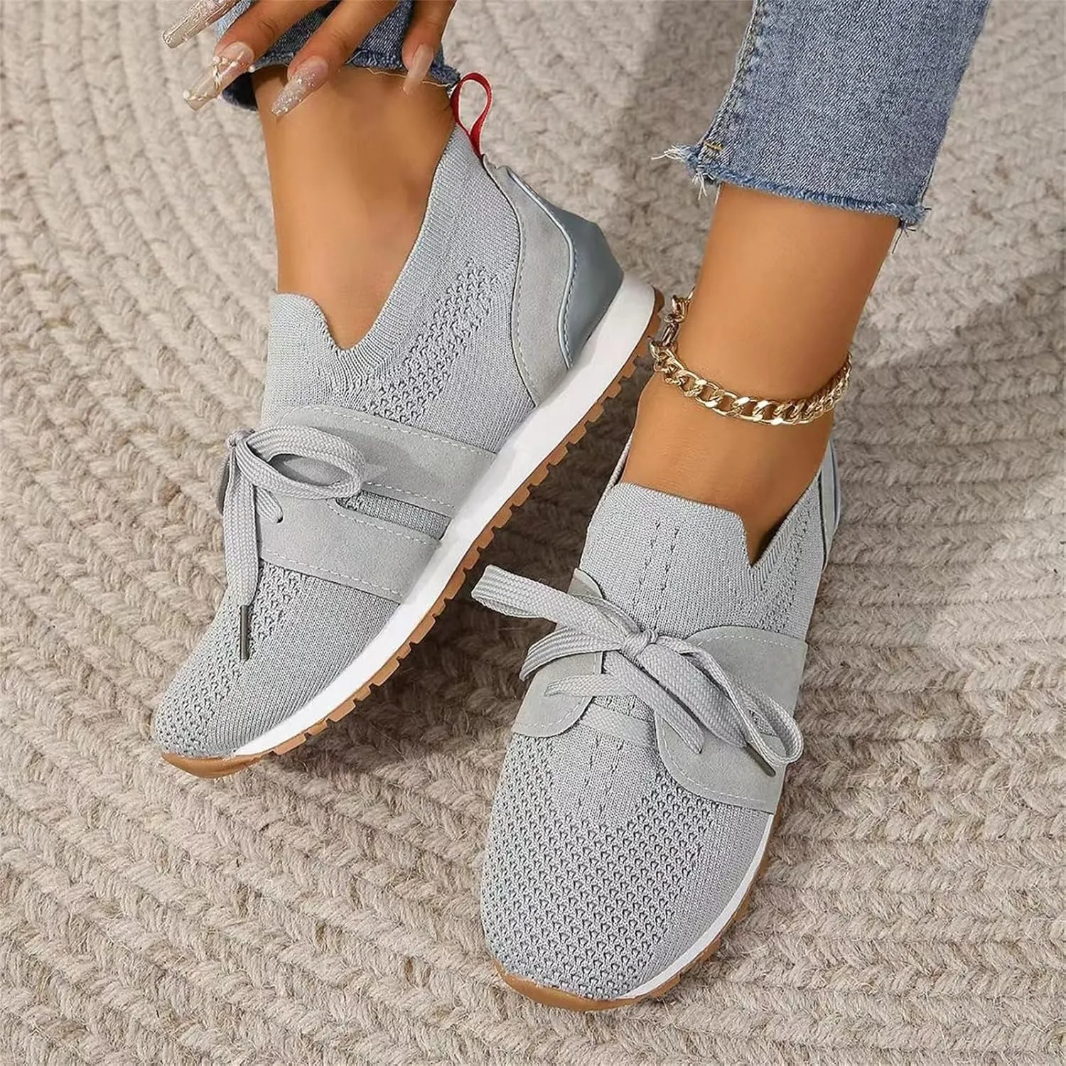 Running Shoes For Women Arch Support Walking Comfort Light Weight Tennis Shoes Slip On Gym Fashion Sneakers