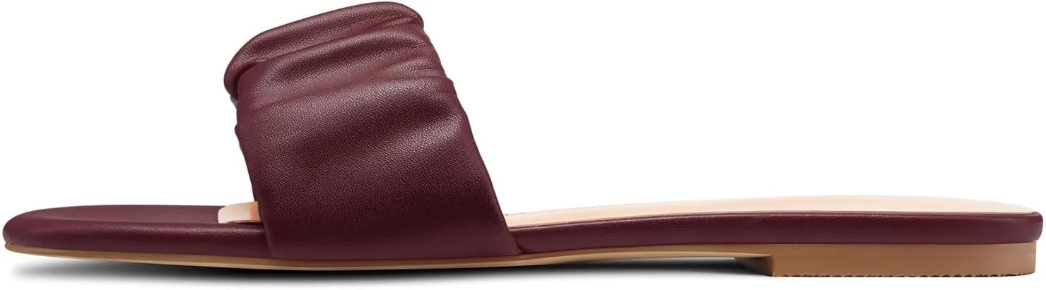 Saekcted Womens Low Heel Open Toe Sandals Slip-on Office Basic Classic Summer Flats Shoes