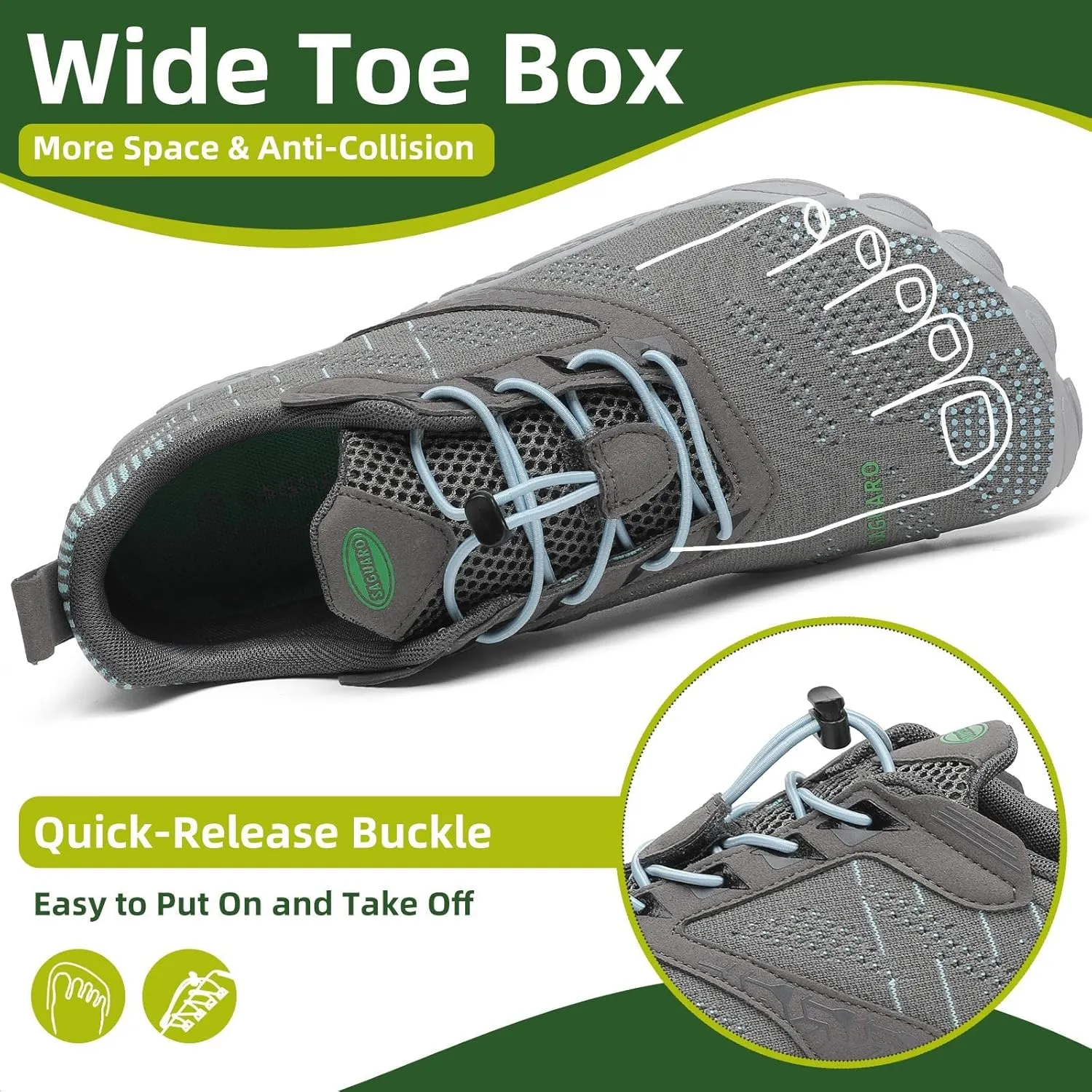 SAGUARO Womens Mens Barefoot Shoes Minimalist Trail Runner Wide Toe Box Zero Drop Outdoor Cross Training Shoe