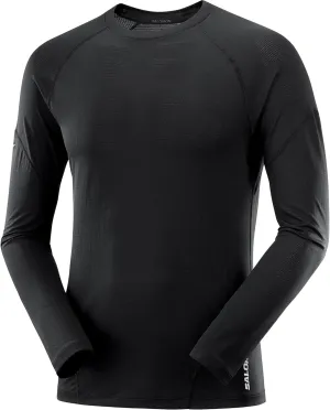 Salomon Men’s Cross Run, Quick-Drying Long Sleeve Workout Shirt for Road Running - DEEP Black - 2XL