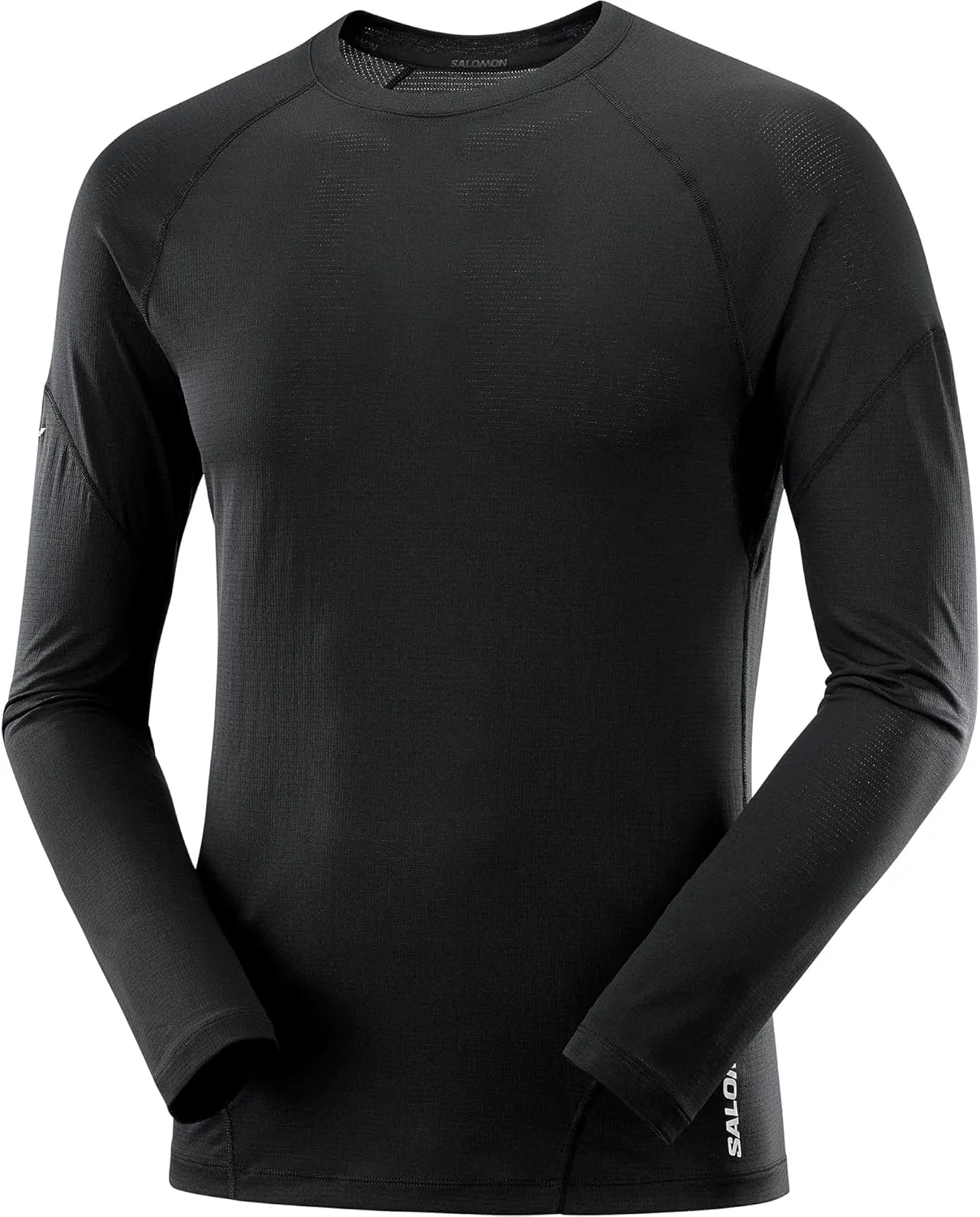 Salomon Men’s Cross Run, Quick-Drying Long Sleeve Workout Shirt for Road Running - DEEP Black - 2XL