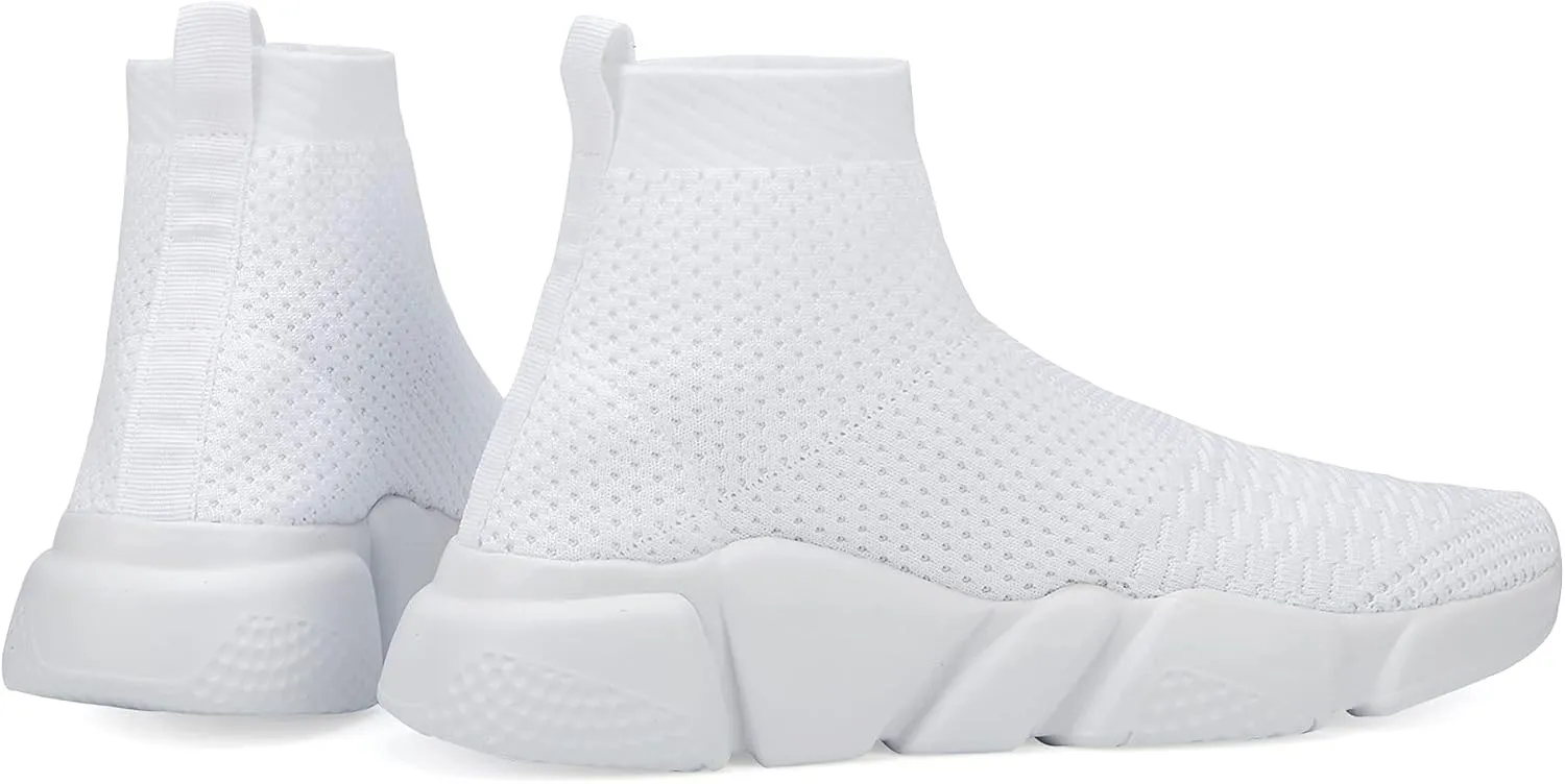 Santiro Walking Shoes for Men Lightweight High Top Sneakers Breathable Knit Athletic Running Shoes Fashion Gym Sports Shoes