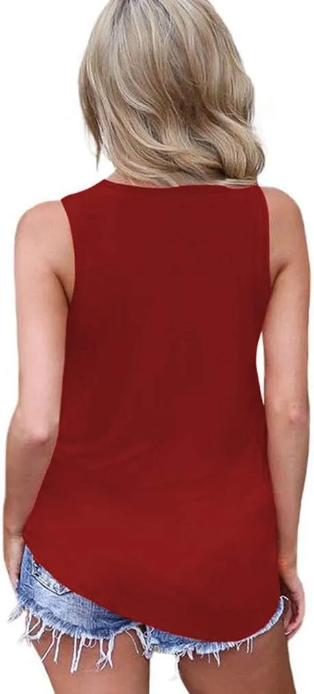 Sarin Mathews Womens Tank Tops Summer Sleeveless Shirts Criss Cross Casual Basic Tee Shirts Tops Blouses