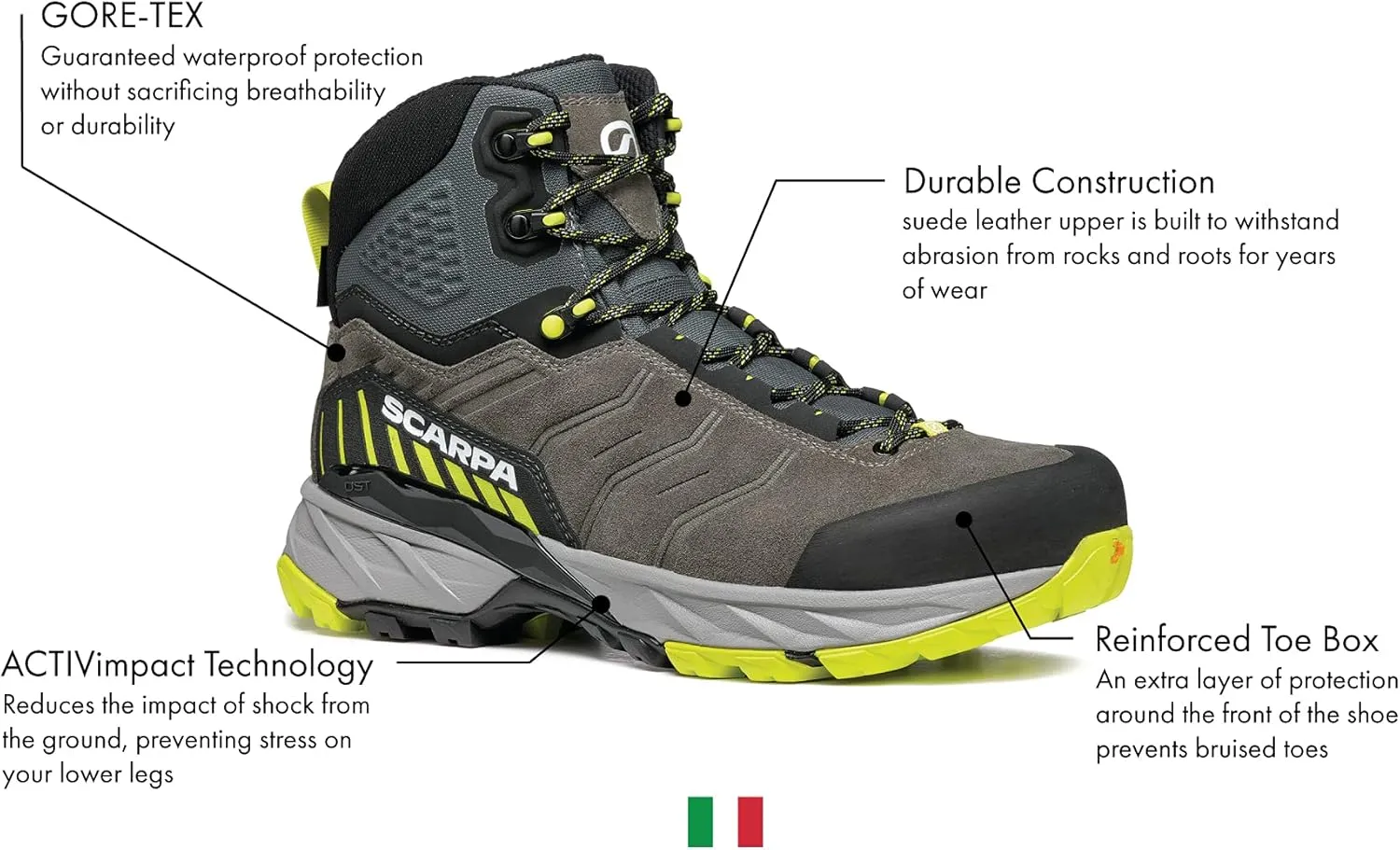 SCARPA Men's Rush TRK GTX Waterproof Gore-Tex Lightweight Hiking Boots