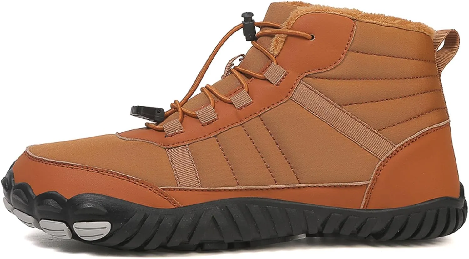 SECHRITE Barefoot Hiking Boots for Women Men Waterproof Winter Barefoot Shoes Warm Snow Boots Zero Drop Wide Toe Box Non-Slip Hike Walking Shoes