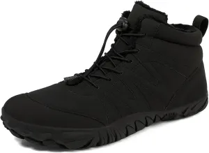 SECHRITE Hike Barefoot Shoes Womens Mens Winter Barefoot Boots Wide Toe Box Non-Slip Walking Boots Zero Drop Sole