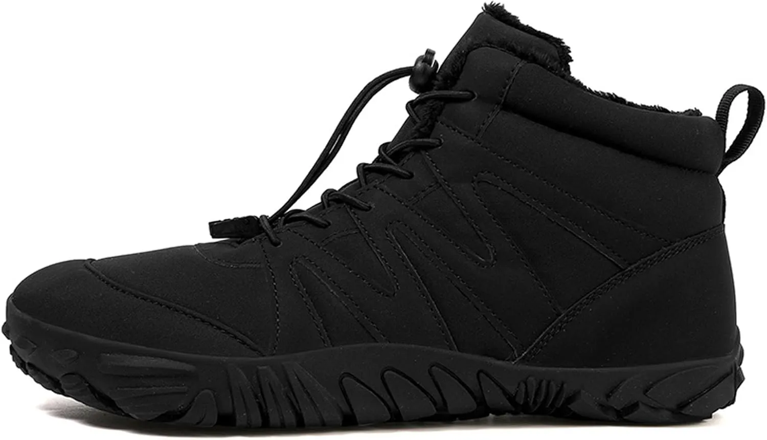 SECHRITE Hike Barefoot Shoes Womens Mens Winter Barefoot Boots Wide Toe Box Non-Slip Walking Boots Zero Drop Sole
