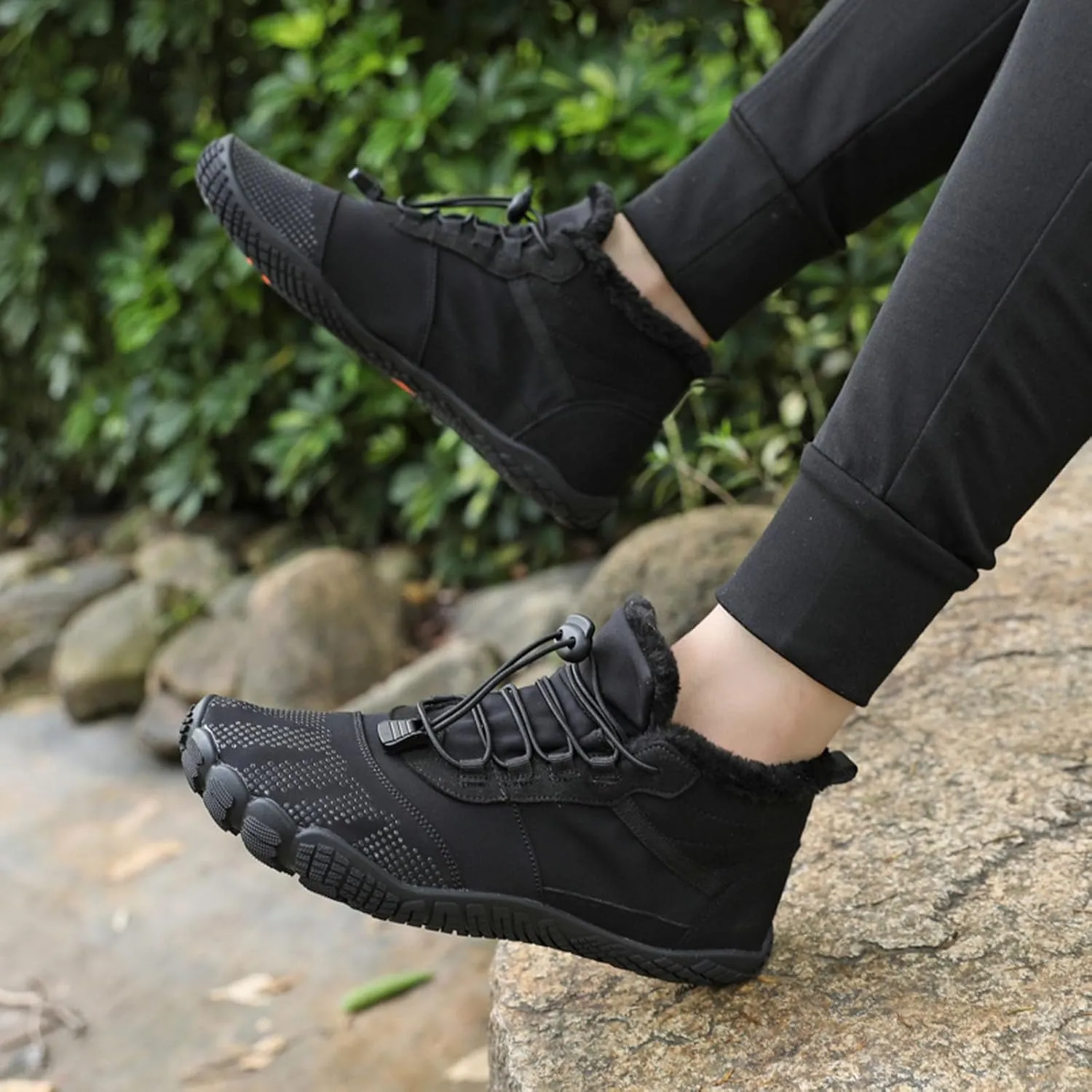 SECHRITE Mens Womens Barefoot Minimalist Shoes Winter Boots Zero Drop Sole Trail Running Sneakers Wide Toe Box