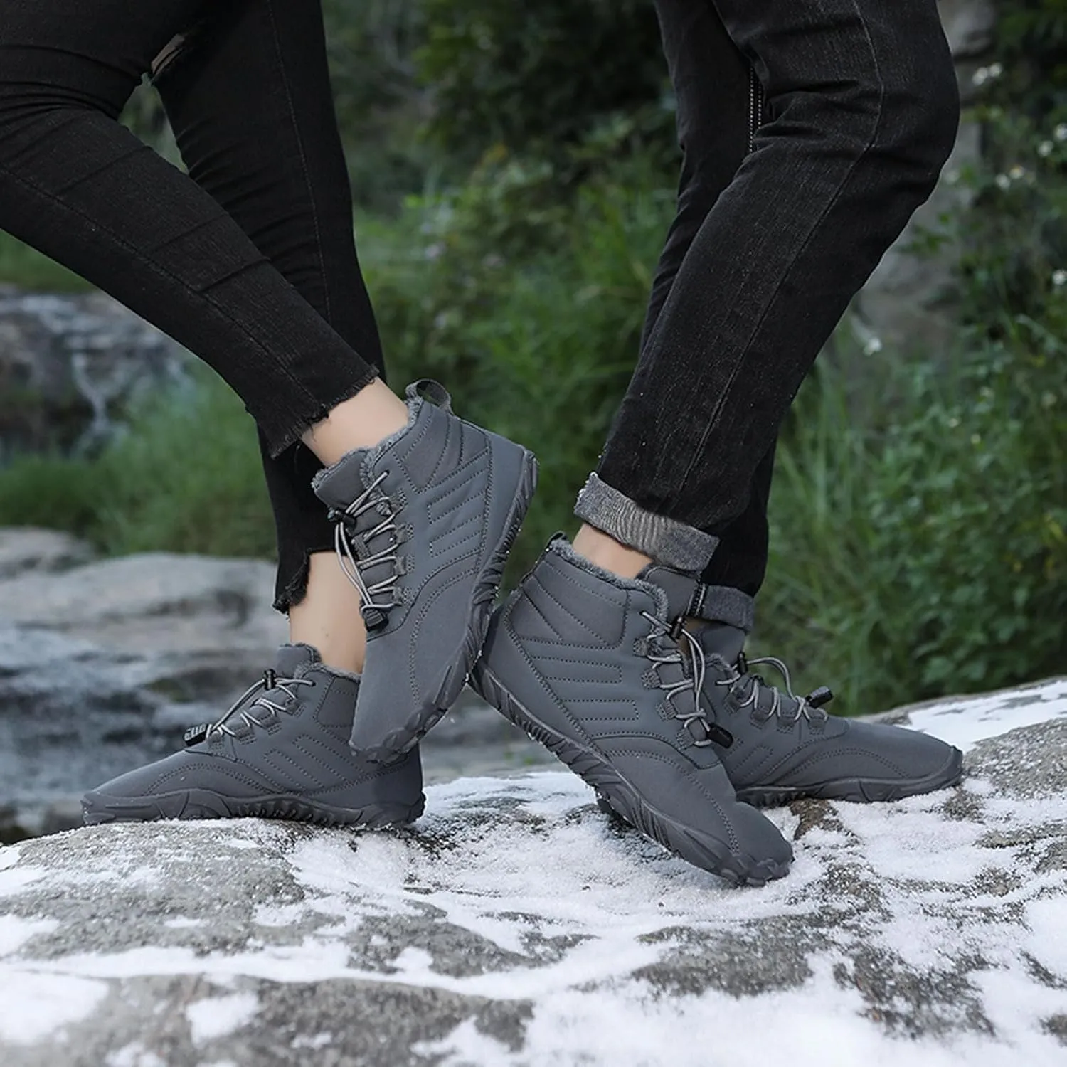 SECHRITE Women Barefoot Shoes Mens Minimalist Zero Drop Boots Wide Toe Box Toes Sneakers Workout Footwear Trail Running Hiking Shoes