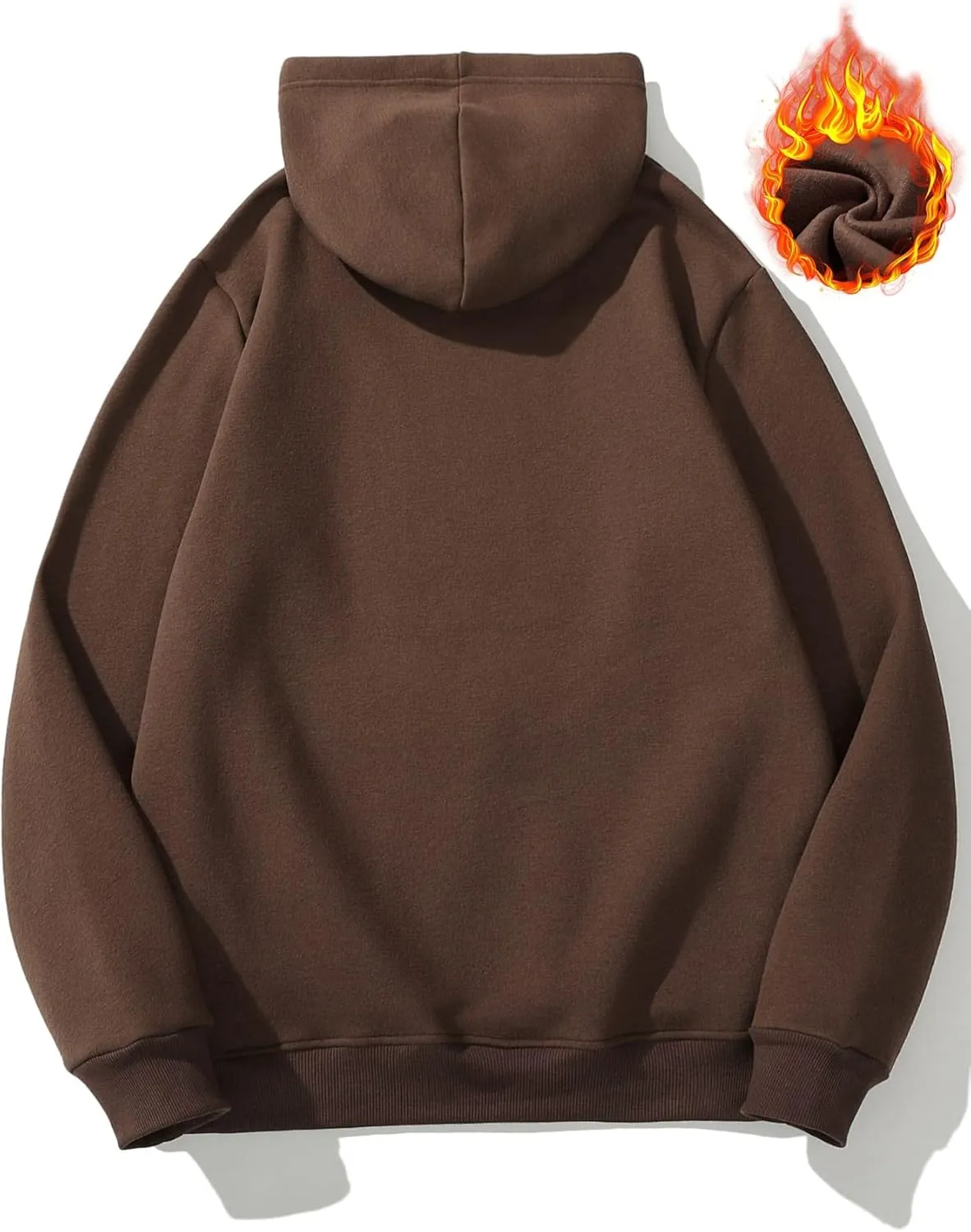 SHENHE Men's Loose Fit Bear Embroidery Long Sleeve Thermal Hooded Sweatshirt Hoodie Tops