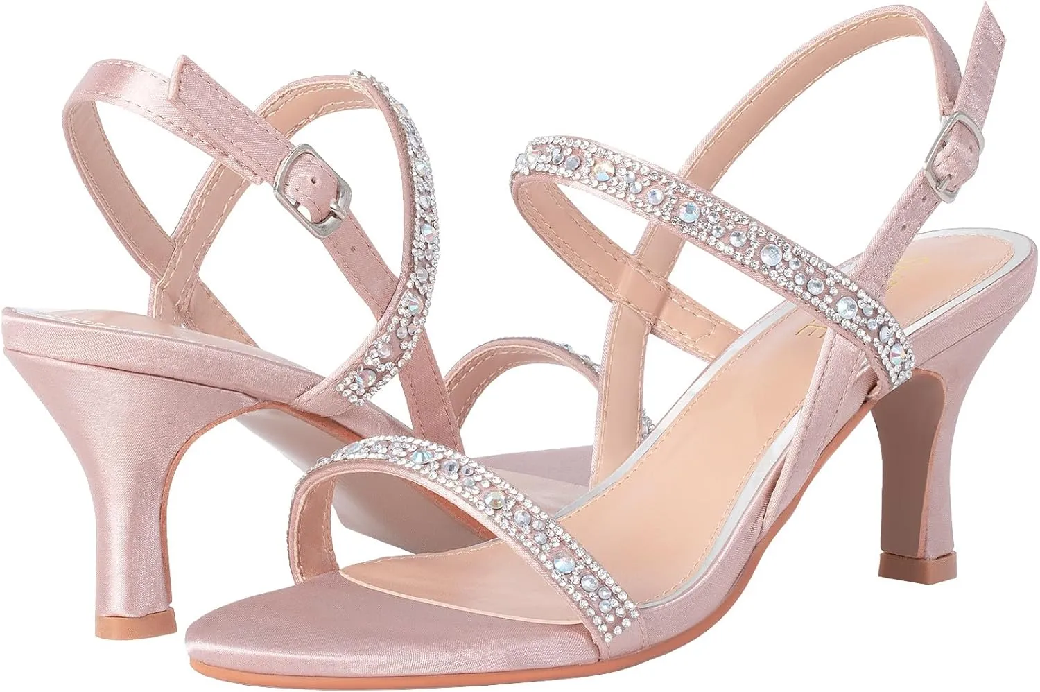 SheSole Womens Heels Sandals Sparkly Dress Shoes Low Kitten Heel Rhinestone Bride Wedding Shoes Black Silver Gold White