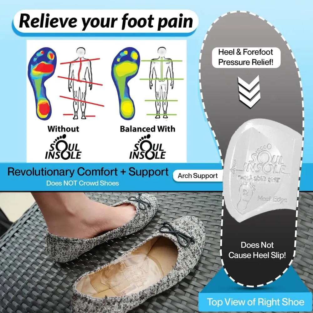Shoe Bubble Orthotic Insole – Memory Gel Insoles for Plantar Fasciitis, Pronation, Heel Pain, Arch Supports, Midfoot Support (Transparent (Thicker Support), Large)