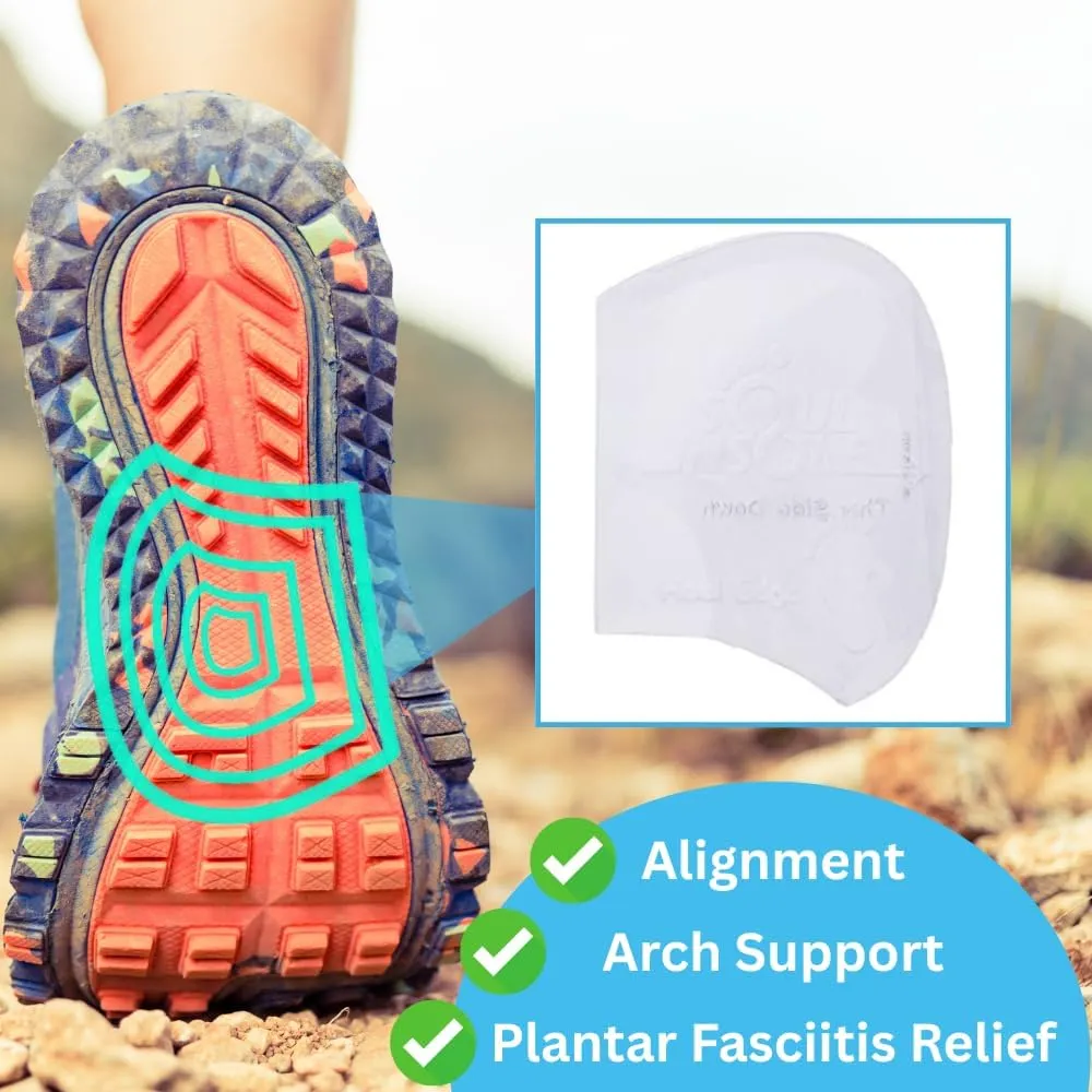 Shoe Bubble Orthotic Insole – Memory Gel Insoles for Plantar Fasciitis, Pronation, Heel Pain, Arch Supports, Midfoot Support (Transparent (Thicker Support), Large)