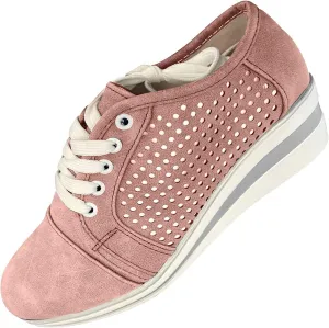 Shoes for Women Sneakers Casual Fashion Solid Color Pointed Toe Cave Breathable Platform Sports Shoes Lightweight Comfortable Non-slip Walking Shoes