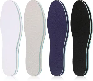 Sintege 4 Pairs Breathable Shoe Insoles for Men and Women Soft Sweat Absorbing Insoles for Daily Comfort Replacement Improve Foot Posture Balance Strength (Classic,11.8 Inches)