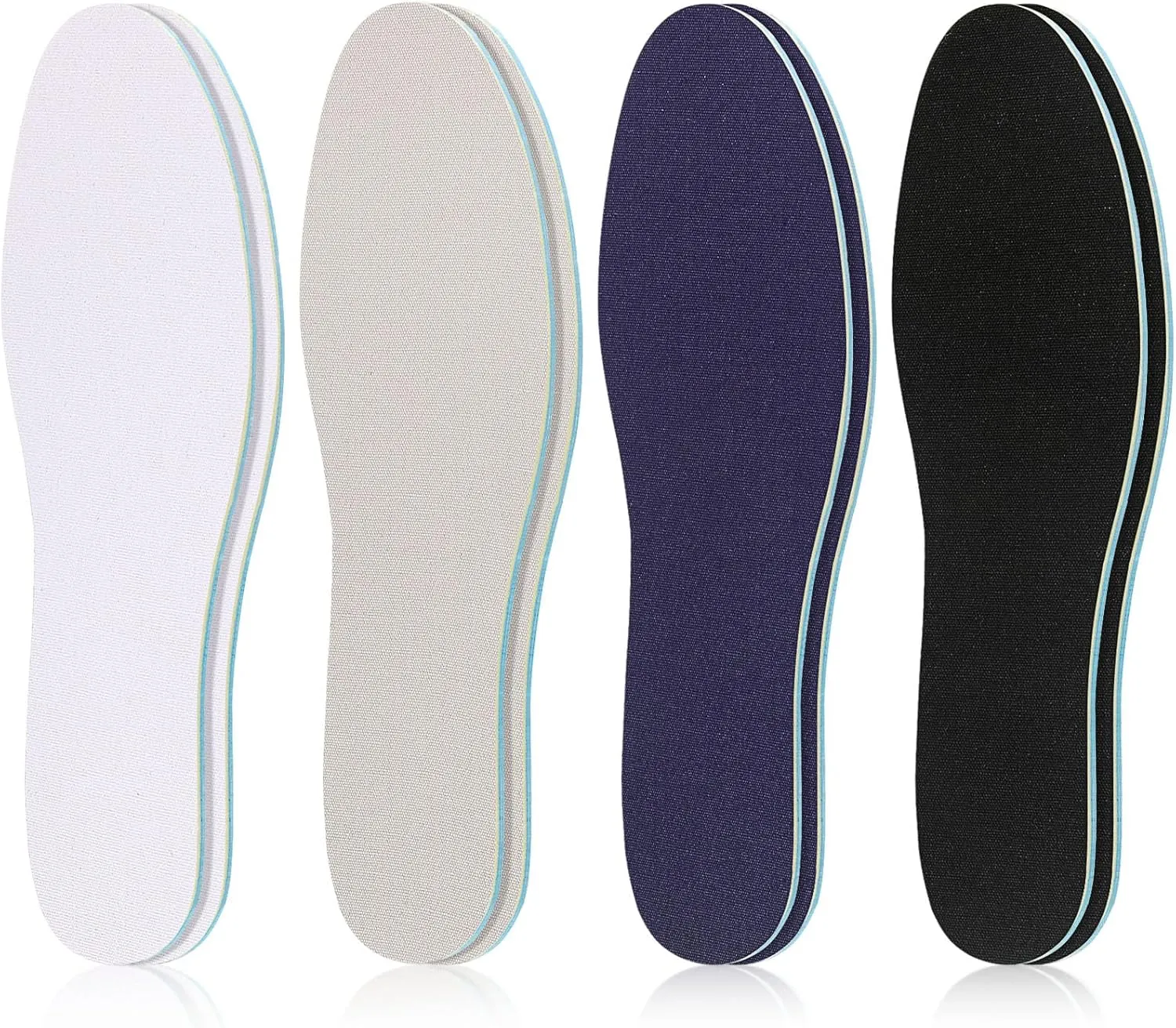 Sintege 4 Pairs Breathable Shoe Insoles for Men and Women Soft Sweat Absorbing Insoles for Daily Comfort Replacement Improve Foot Posture Balance Strength (Classic,11.8 Inches)