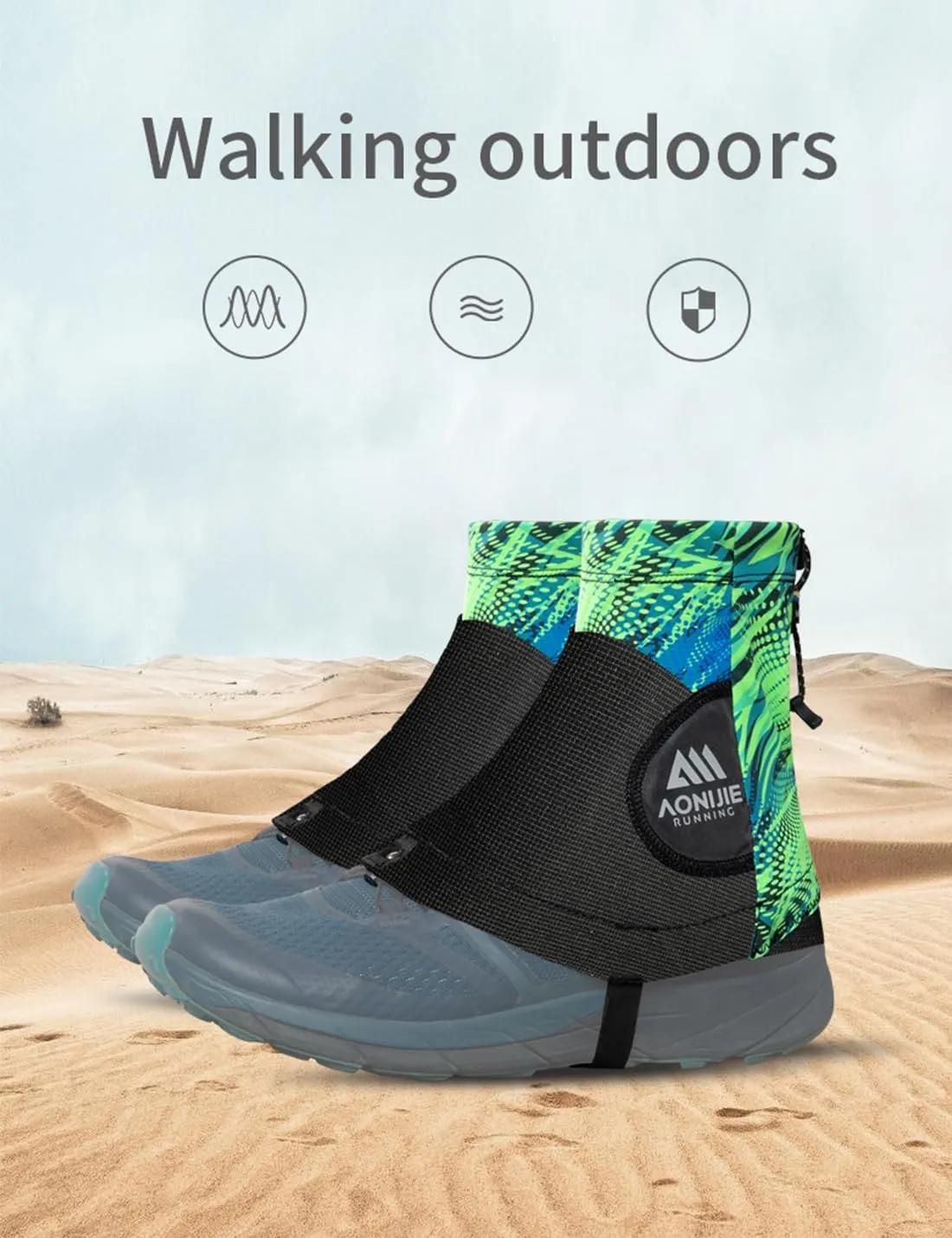 Size 6-10 Trail Gaiters Low Shoes Gators for Hiking Boots and Shoes, Ankle Hiking Gaiters for Men Women