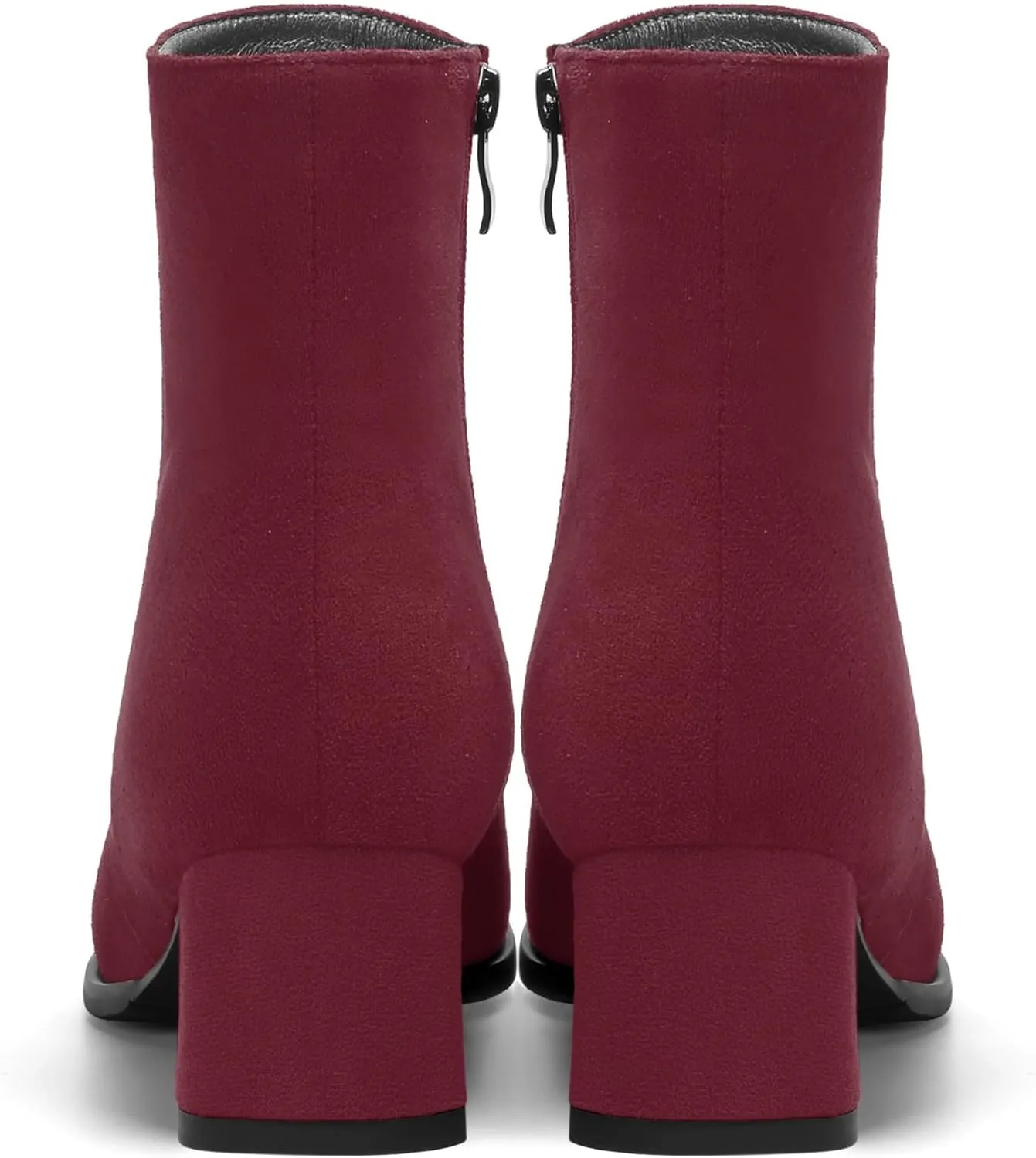 SKYSTERRY Womens Zip Round Toe Suede Outdoor Dress Chunky Low Heel Ankle High Boots 2 Inch