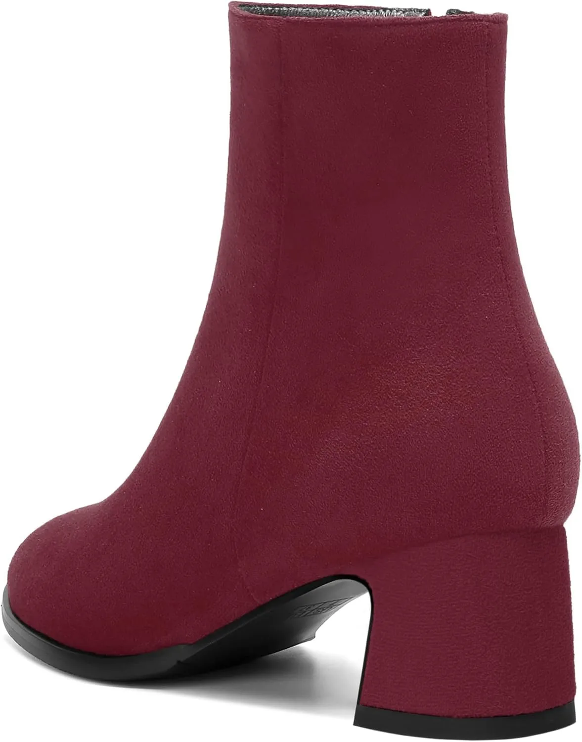 SKYSTERRY Womens Zip Round Toe Suede Outdoor Dress Chunky Low Heel Ankle High Boots 2 Inch
