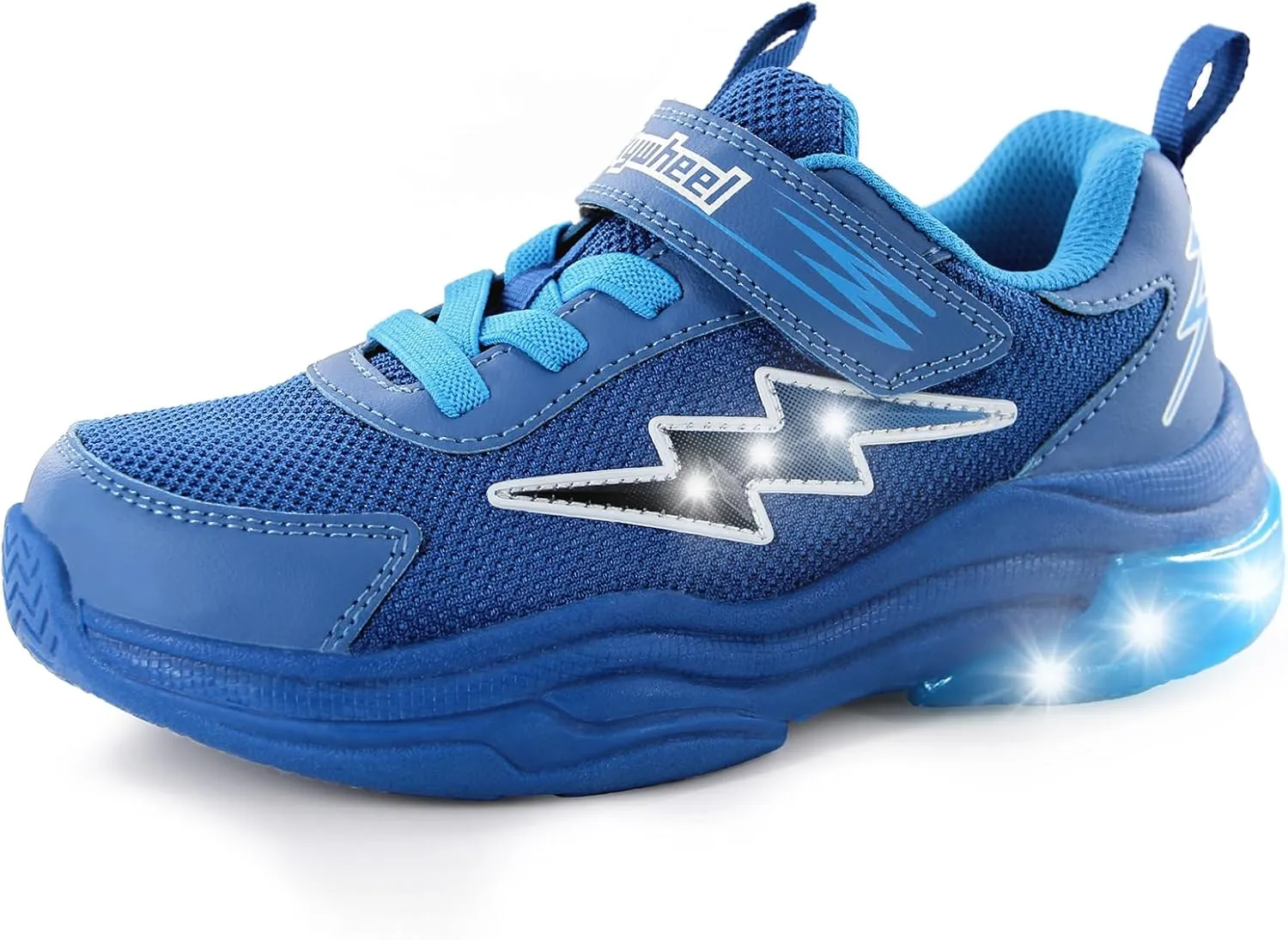 SKYWHEEL Kids Sneakers for Boys Light Up Shoes with Switch Tennis Running Athletic Shoes Toddler Size 10 to Big Kids Size 5