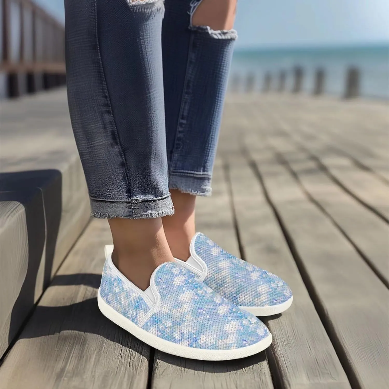 Slip On Mesh Flats for Women Breathable Mesh Loafers Wide Toe Box Walking Shoes Laides Dressy Shoes Soft Casual Flat SizeUS 6-11