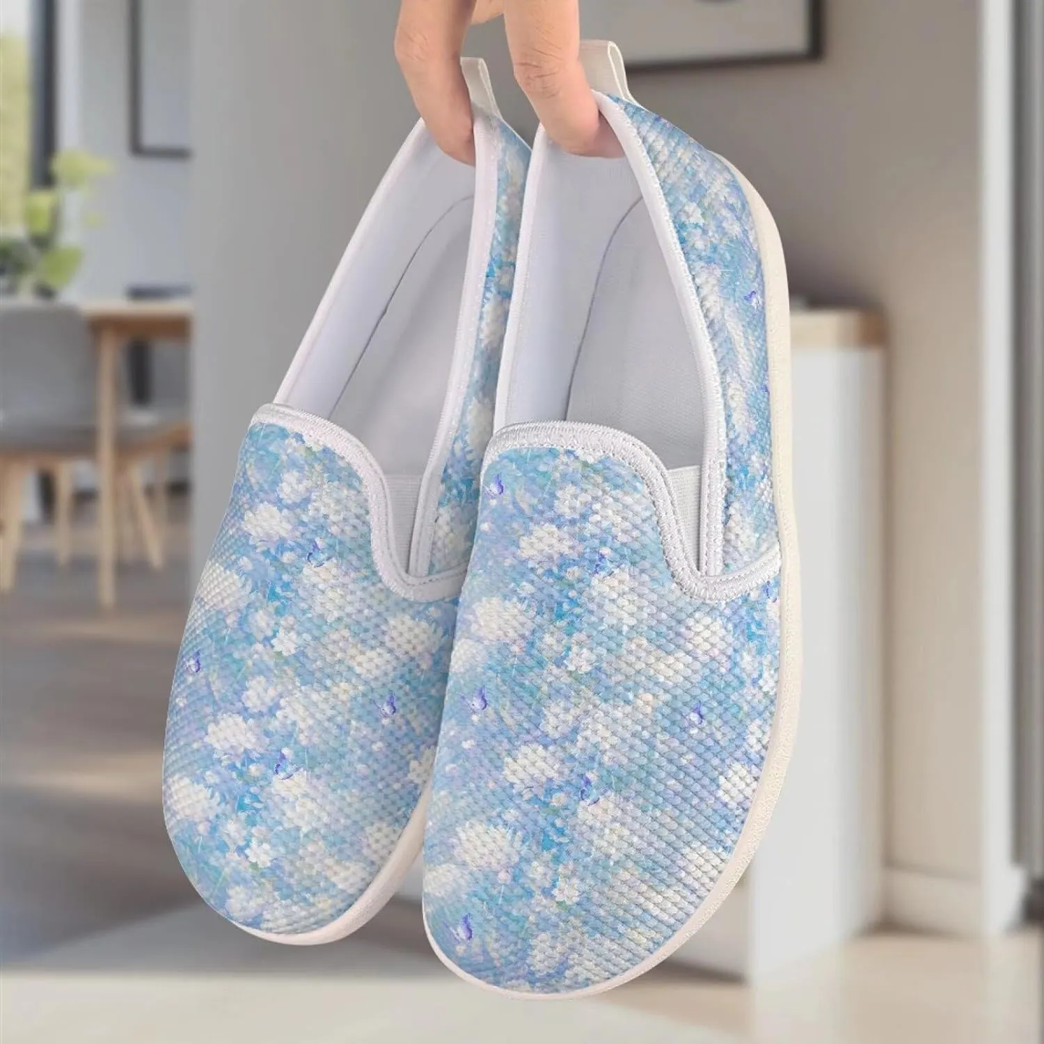 Slip On Mesh Flats for Women Breathable Mesh Loafers Wide Toe Box Walking Shoes Laides Dressy Shoes Soft Casual Flat SizeUS 6-11