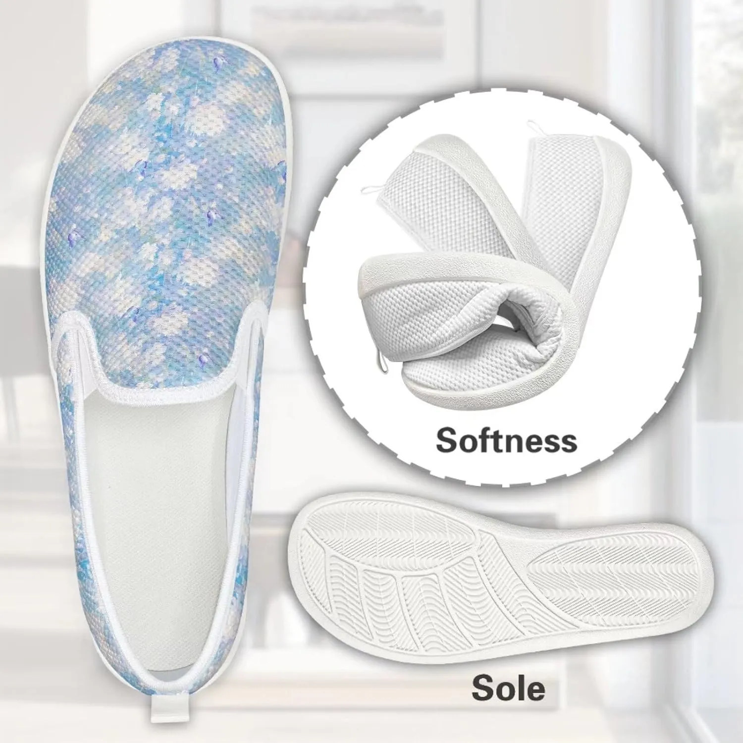 Slip On Mesh Flats for Women Breathable Mesh Loafers Wide Toe Box Walking Shoes Laides Dressy Shoes Soft Casual Flat SizeUS 6-11