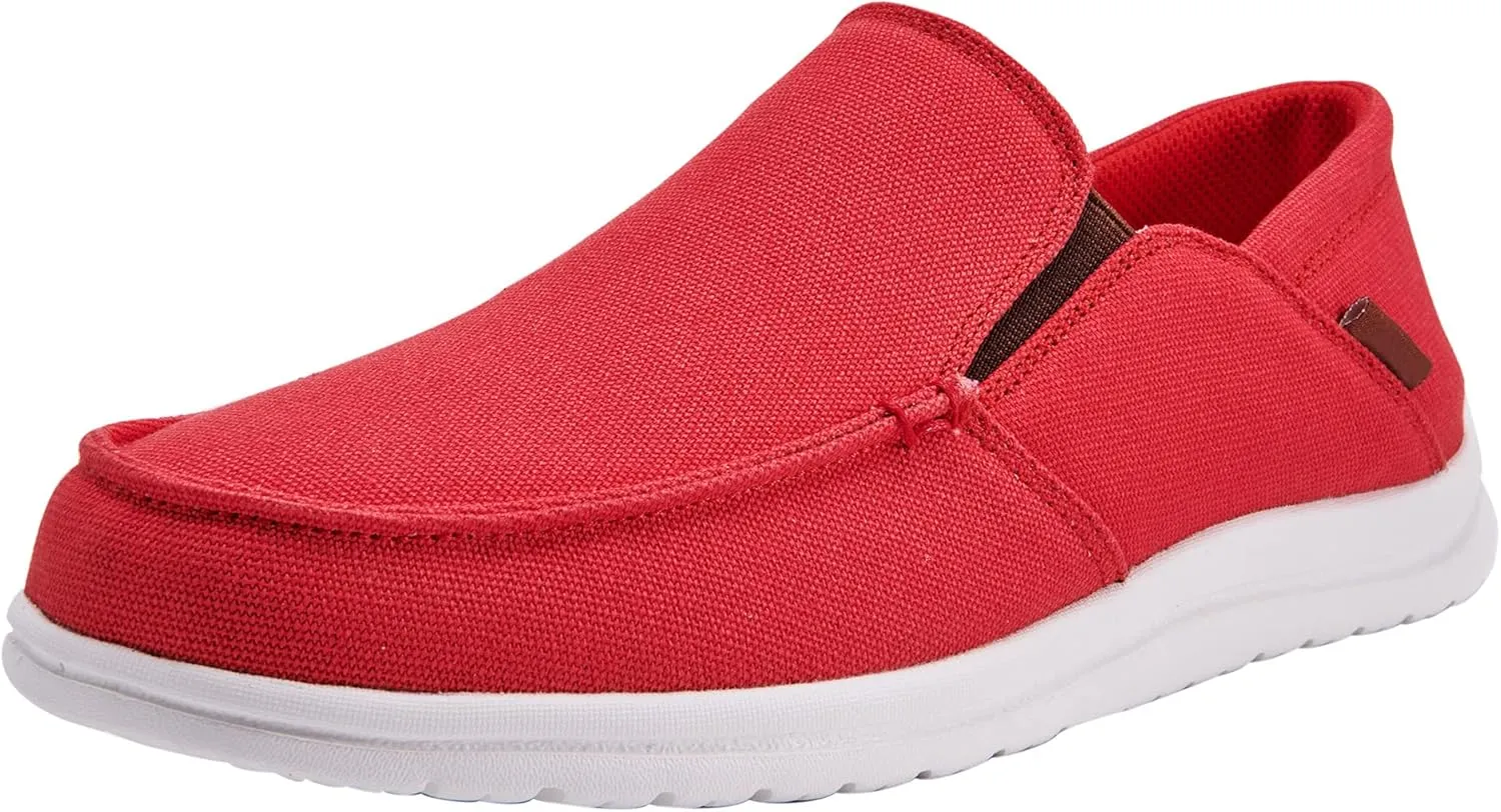 Slip On Shoes for Men Casual Canvas Loafers Men's Deck Shoes Comfort Boat Shoes with Rubber Sole