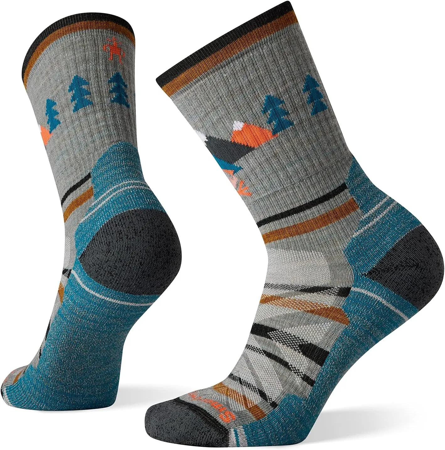 Smartwool Women's Hike Light Cushion Under the Stars Crew Socks, Lunar Gray Heather, Small