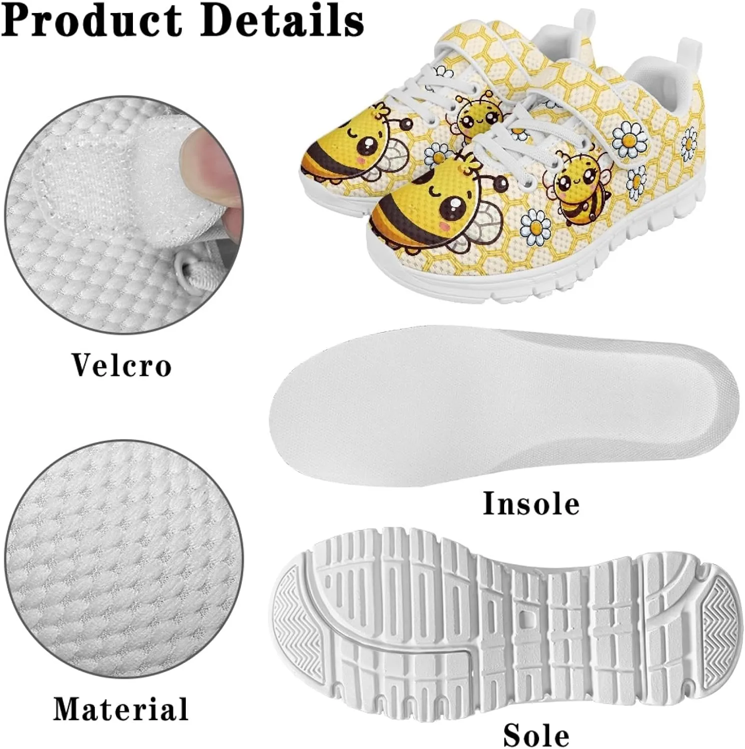 Sneakers for Boys Girls Lightweight Strap Athletic Kids Running Shoes Comfortable Sports Tennis Shoes Walking Shoes