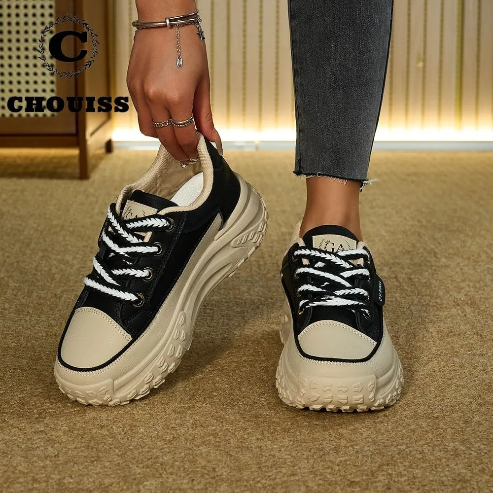 Sneakers for Women,Lace Up Thick Soled Non Slip Sports Shoes, Breathable, Stylish,Running,Shopping