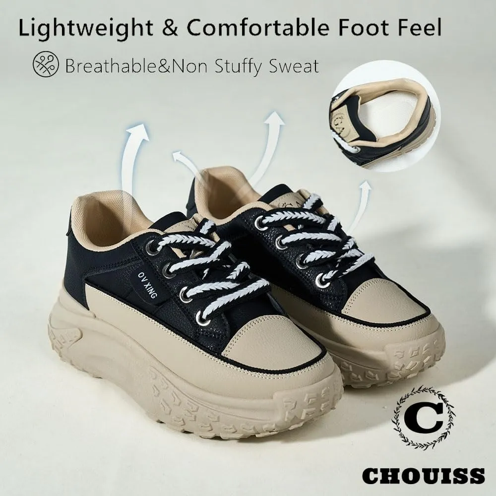 Sneakers for Women,Lace Up Thick Soled Non Slip Sports Shoes, Breathable, Stylish,Running,Shopping