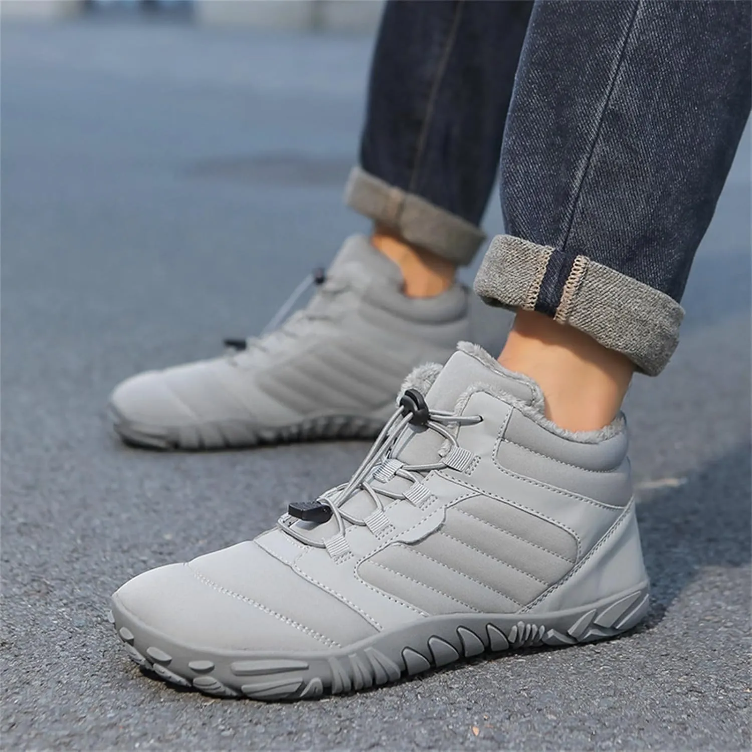 Snow Boots for Mens Womens Non-Slip Waterproof Cold-Proof Outdoor Hiking Sneakers Winter Warm Cotton Shoes